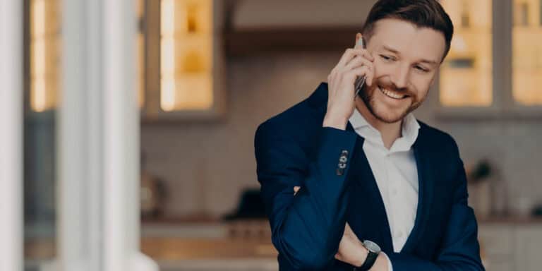 Office worker taking a call