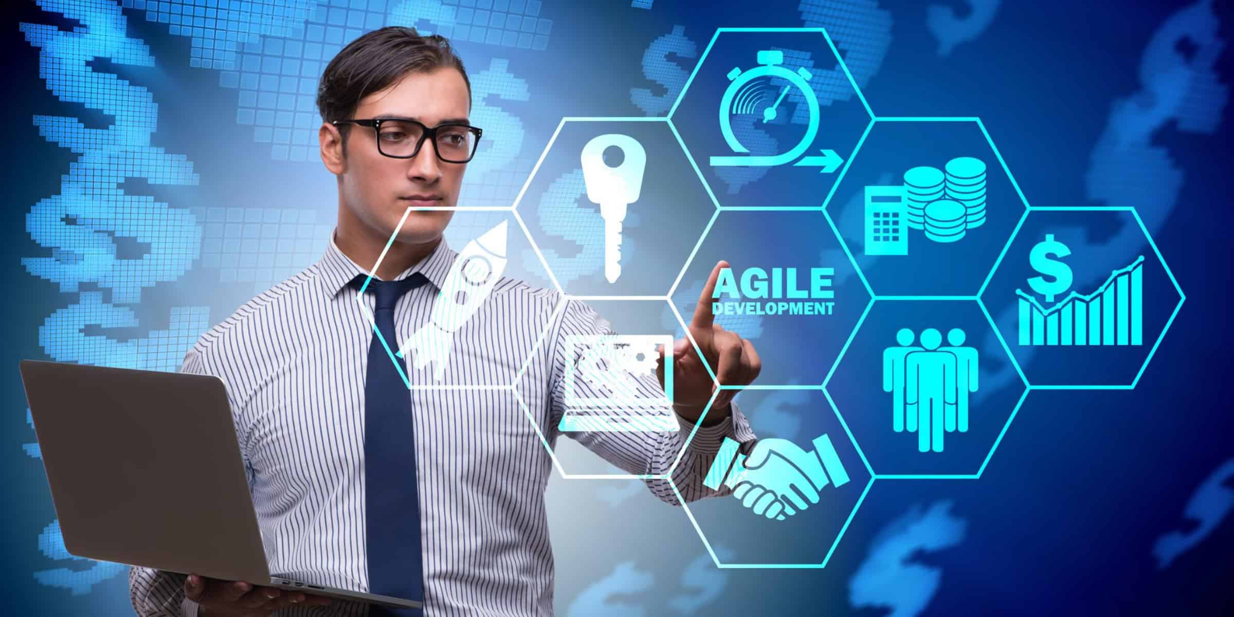 agile development man with laptop