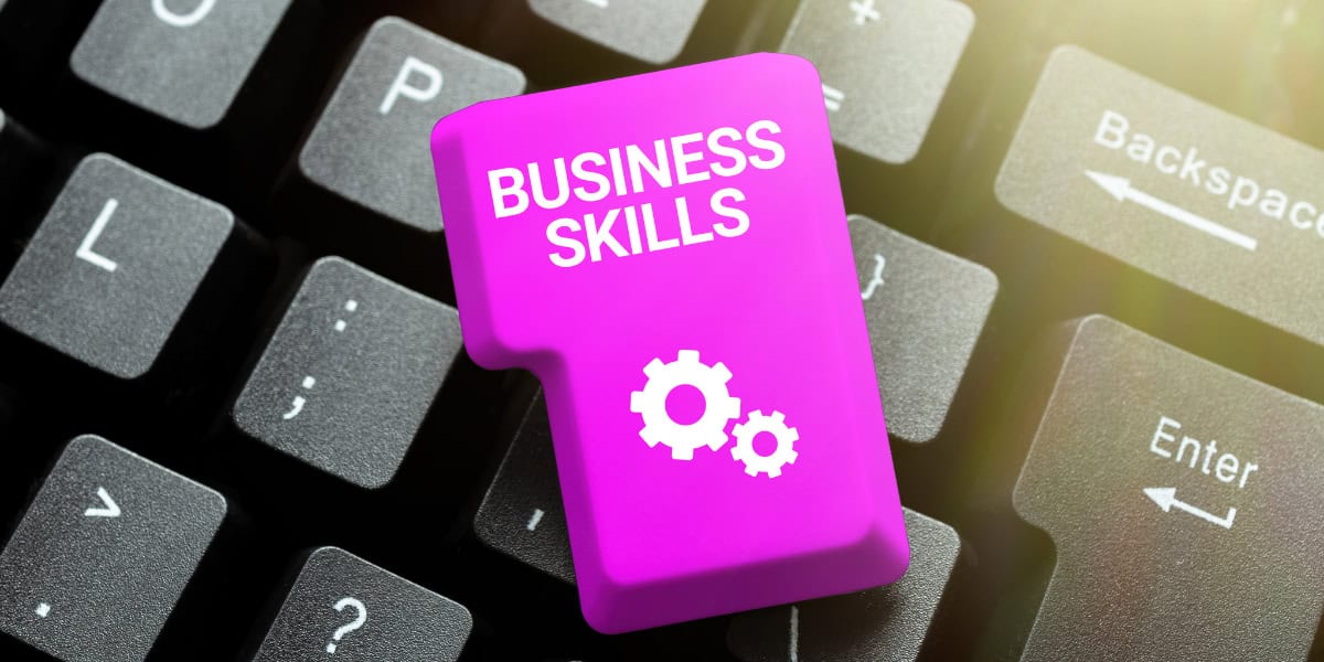 business skills pink key.