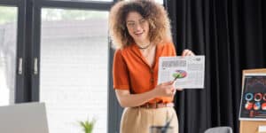 happy office woman