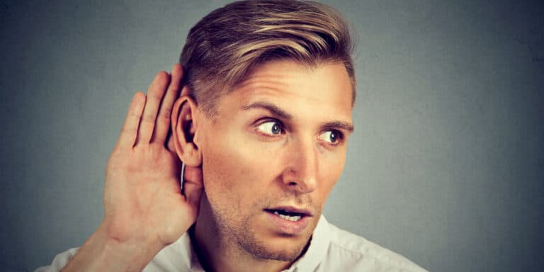 man listening