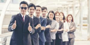 office team in line