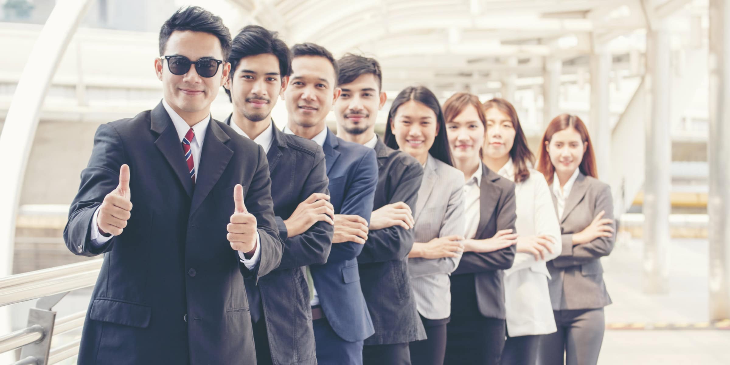 office team in line