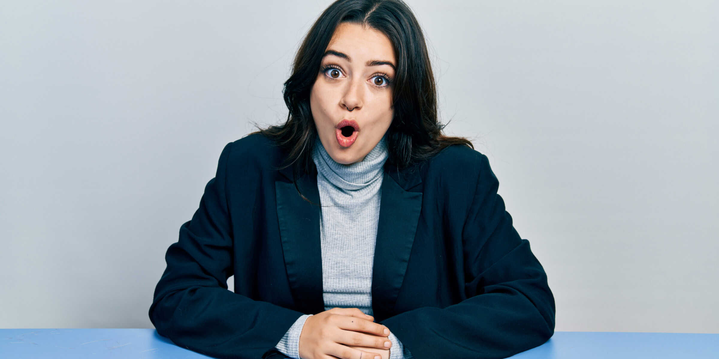 open mouthed woman