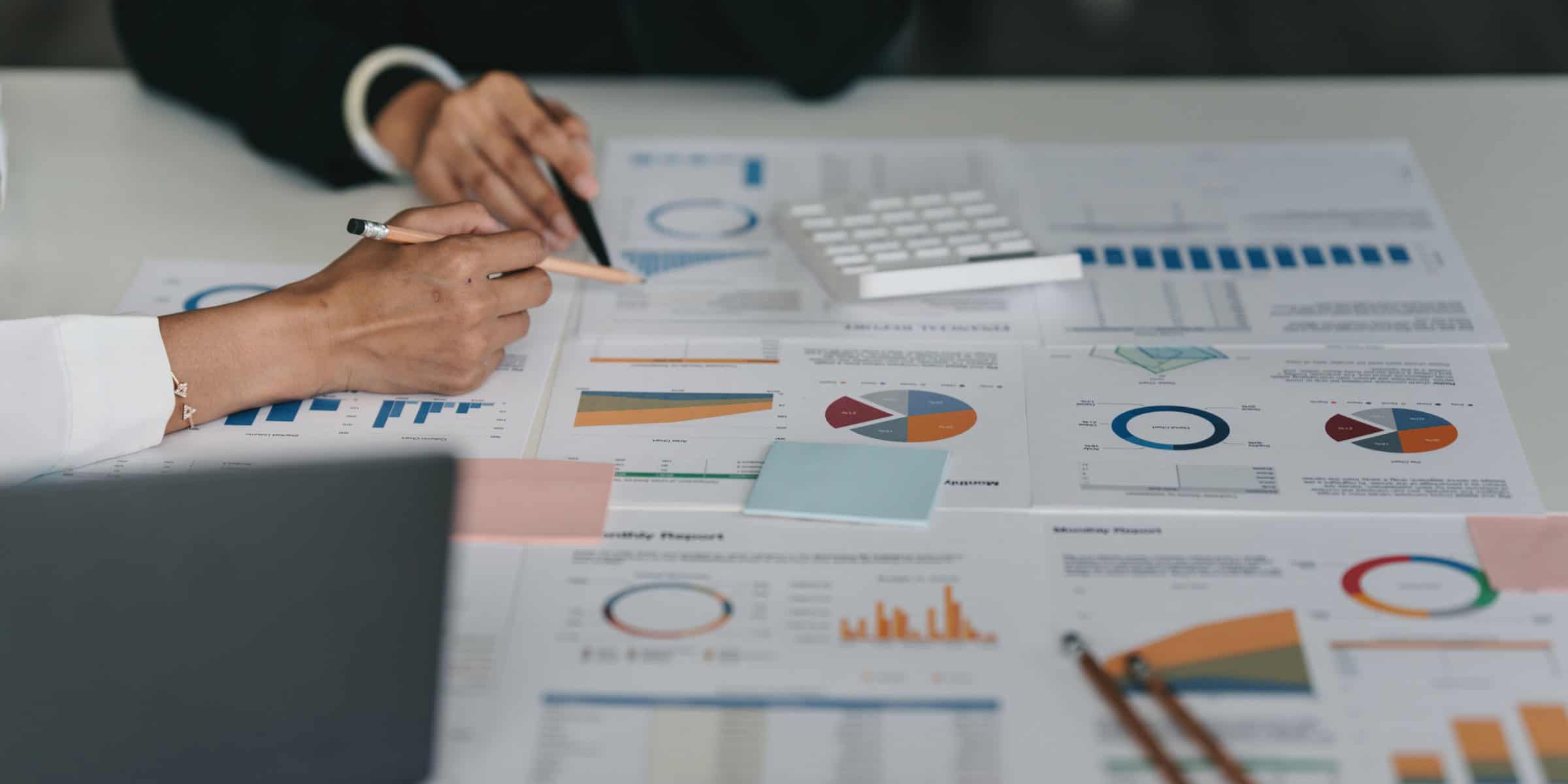 planning business with charts and graphs