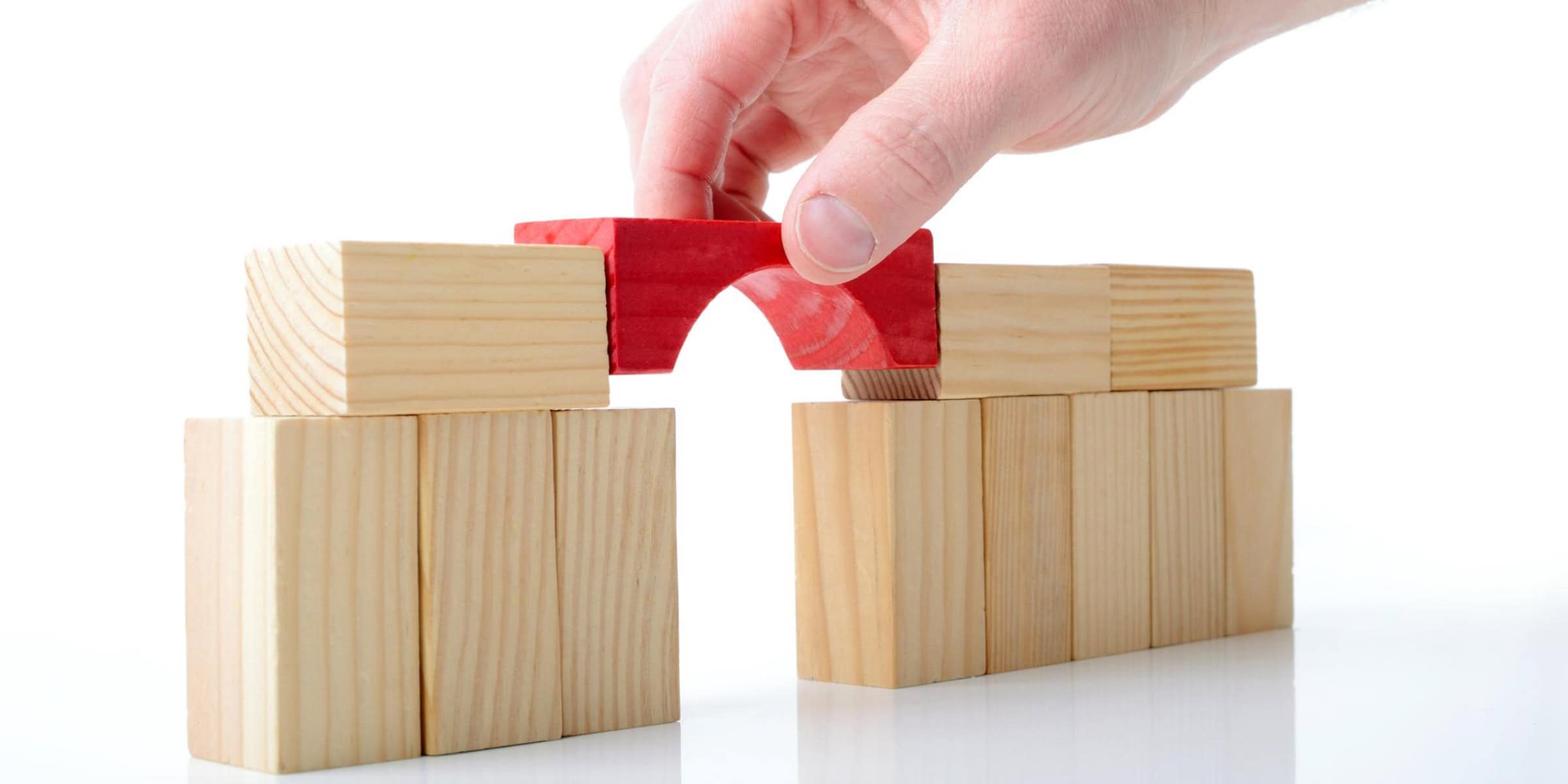 red bridge wooden blocks