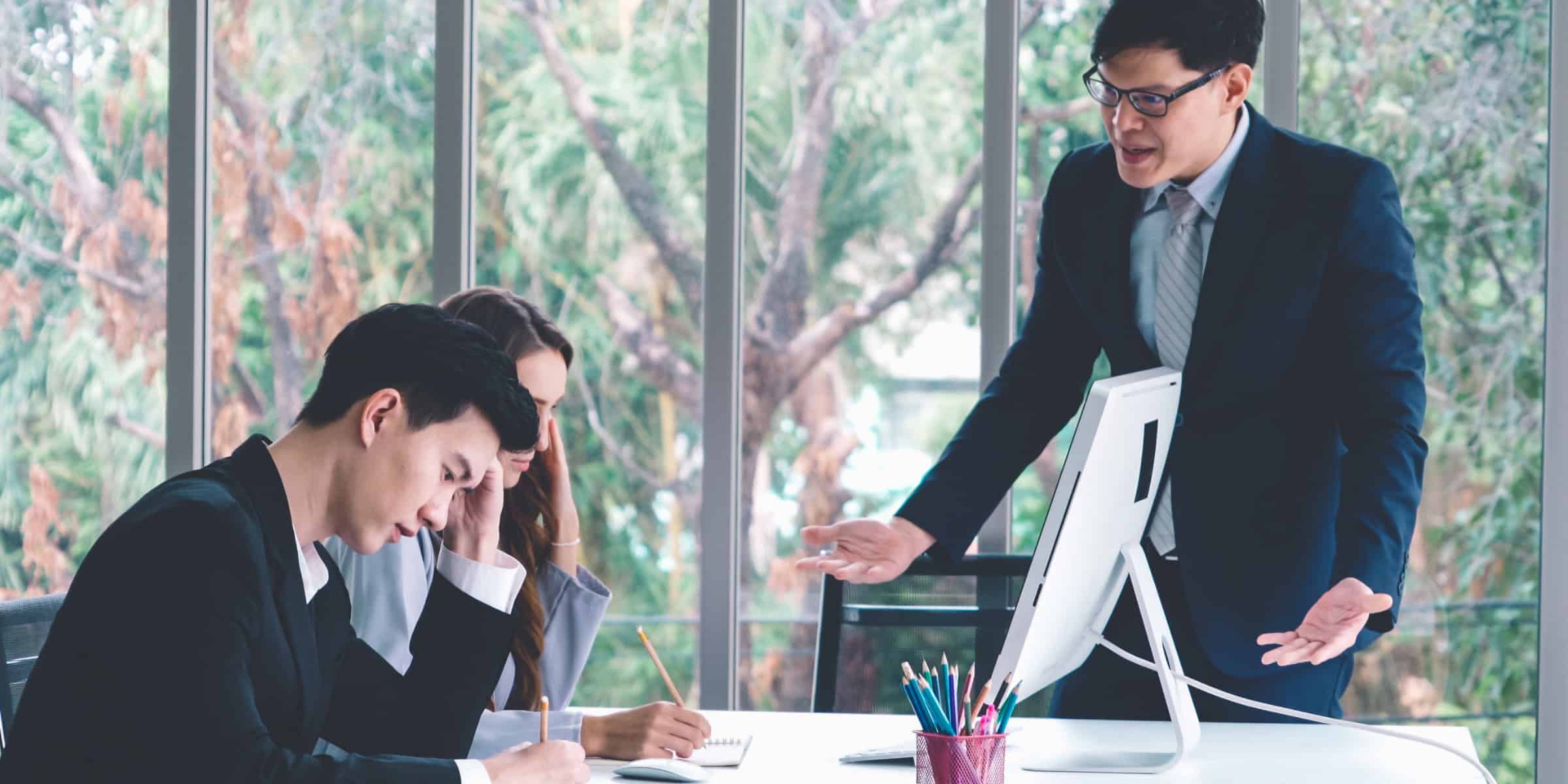unhappy office workers