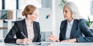 woman having a meeting at work