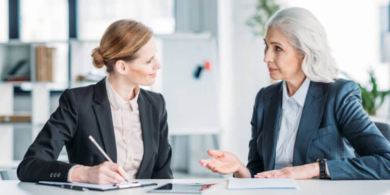 woman having a meeting at work