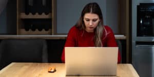 woman using a laptop