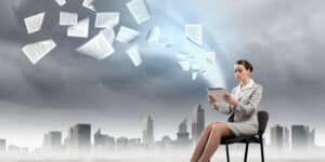 woman with comms plan