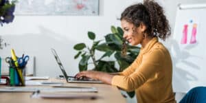 woman working on plan