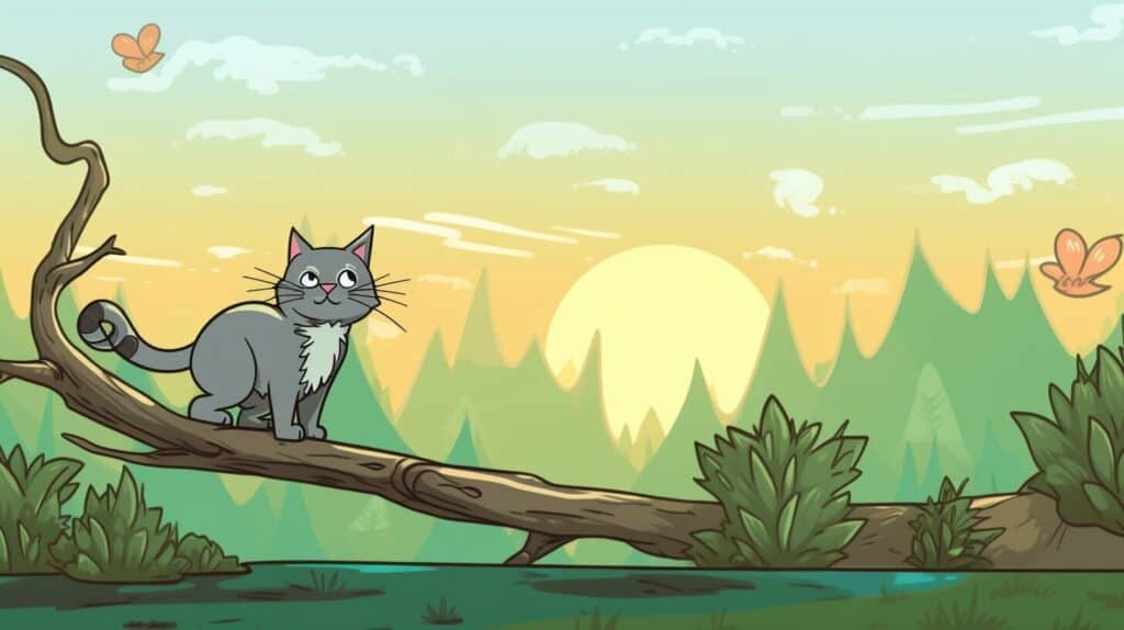 cat on log