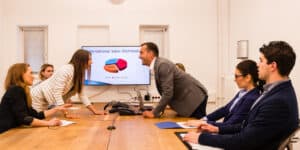 A group of people sitting around a conference table.
