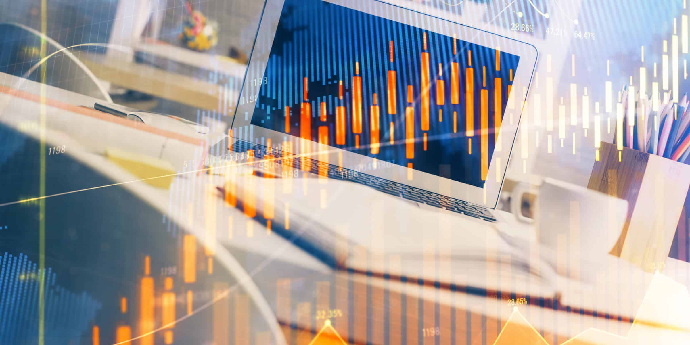 An image of a laptop with a graph on it.