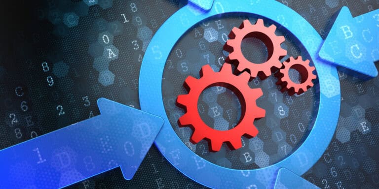 Mechanical components on a dark background.