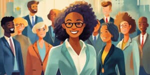 An illustration of a group of business people.