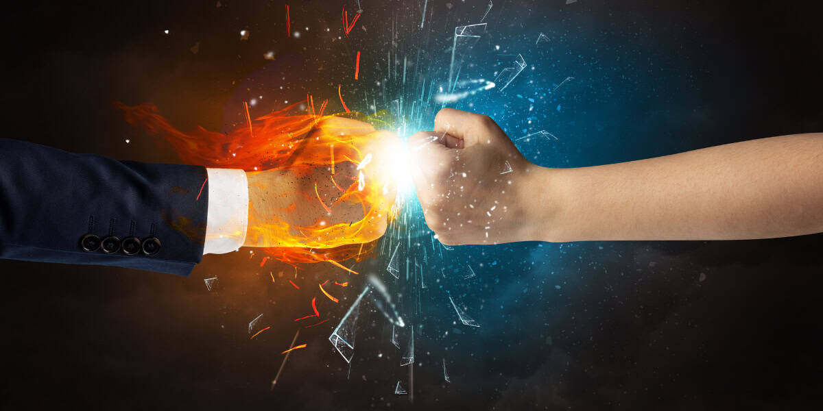A businessman and a woman fist fist fist fist fist fist fist fi.
