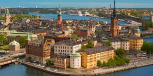 An aerial view of the city of stockholm, sweden.