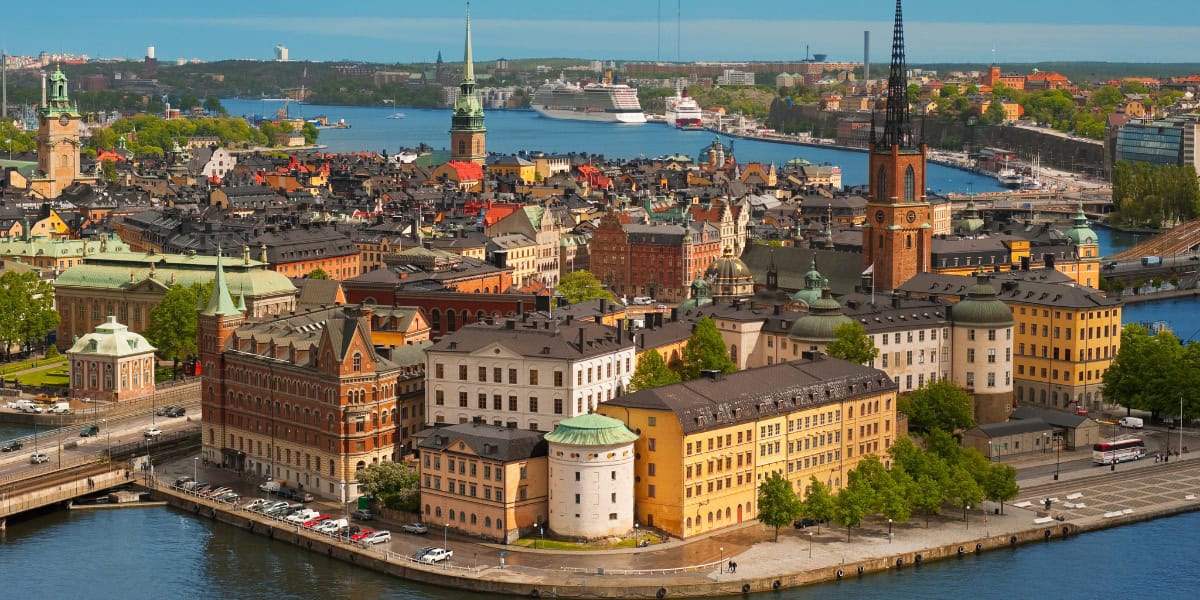 An aerial view of the city of stockholm, sweden.