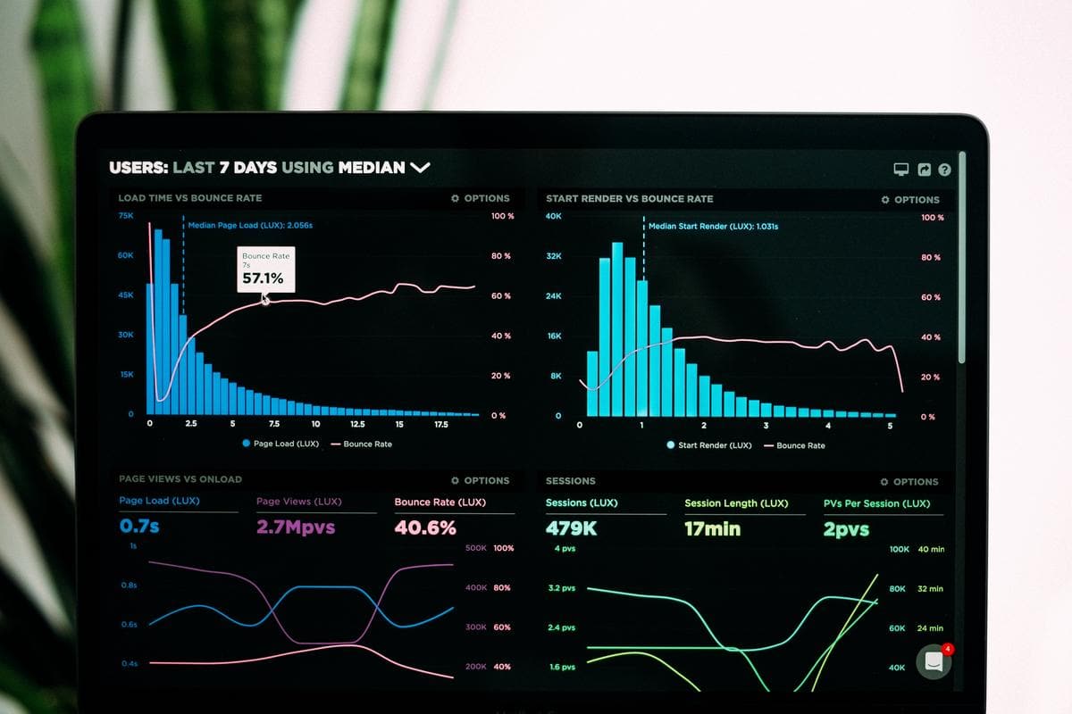 Illustration of a person analyzing data on a computer, representing the utilization of change management metrics for making informed decisions in an organization.