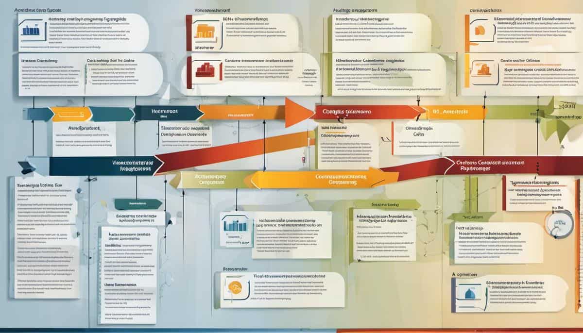 A diagram representing the change management process, showcasing the various components and their interactions.