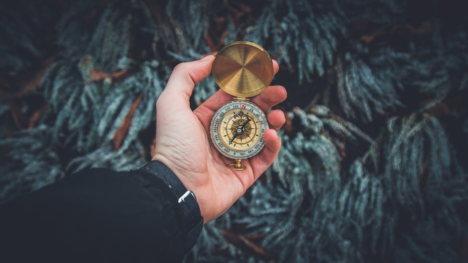 Illustration of a leader guiding a group of people through a change process. The leader is holding a compass and pointing towards a bright future, symbolizing the vision and direction they provide.