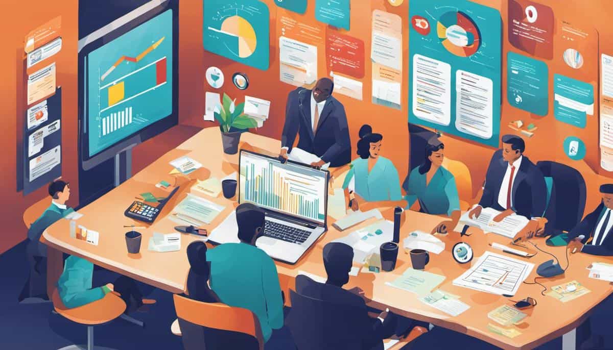 Illustration of various metrics being measured and analyzed in a change management process, representing the importance of data-driven decision-making.